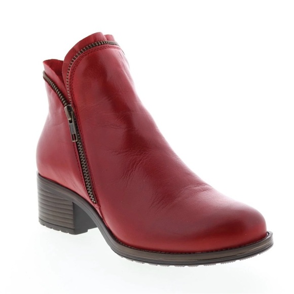 NWOB Miz Mooz Jet Womens Red Leather Zipper Ankle & Booties Boots - Picture 3 of 14